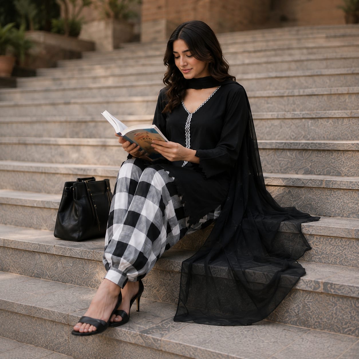 Sasha's Wardrobe Pakistan Checkmate outfit - view 2