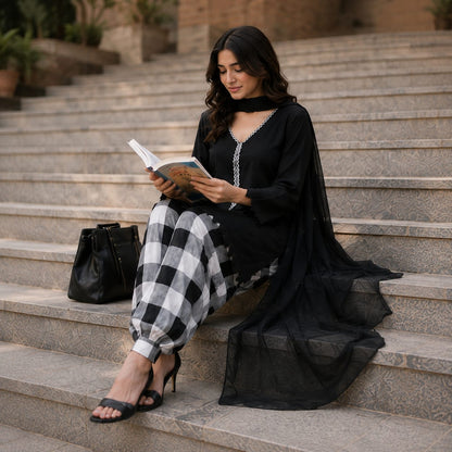Sasha's Wardrobe Pakistan Checkmate outfit - view 2